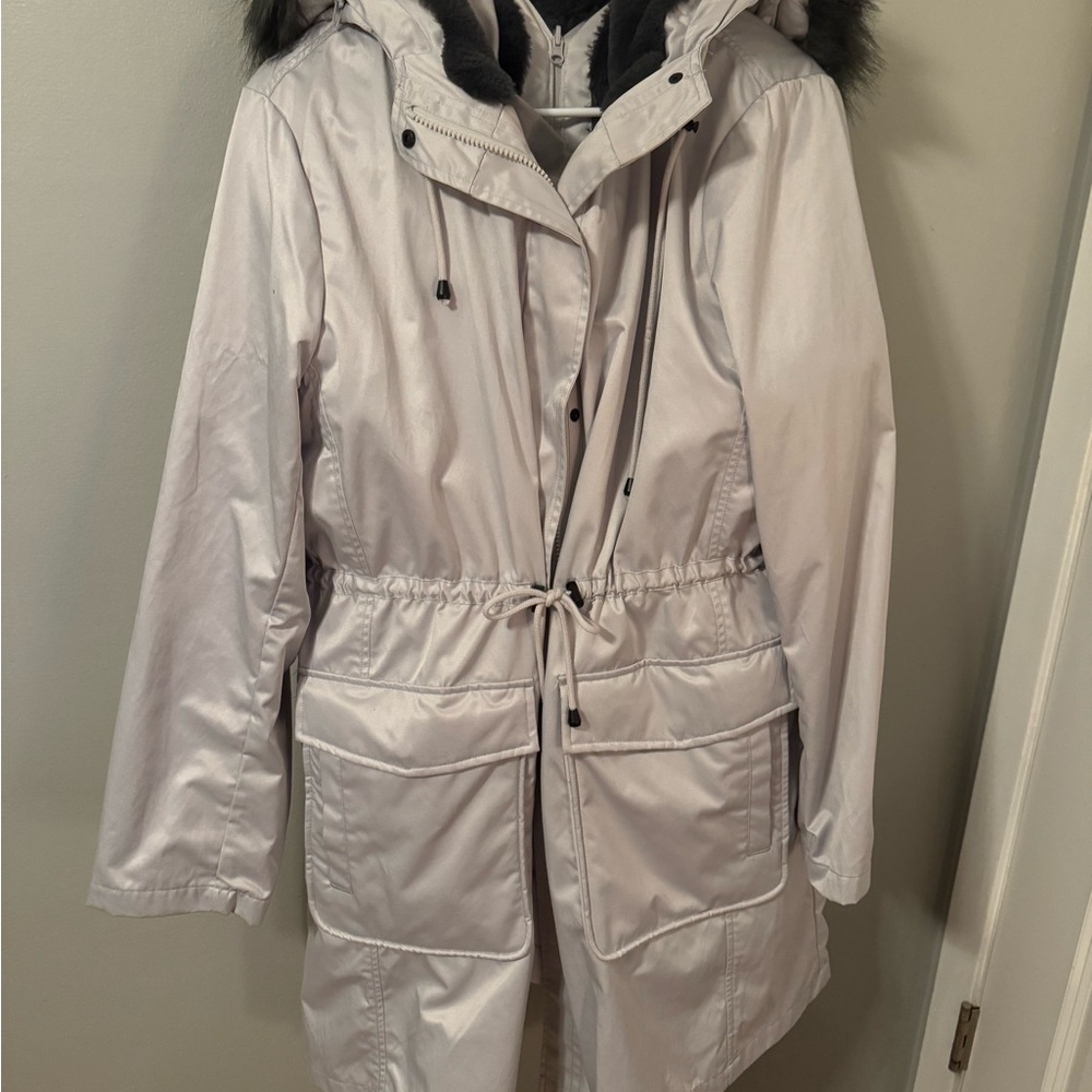Torrid Light Gray Hooded Ski Jacket
